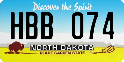 ND license plate HBB074