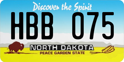 ND license plate HBB075