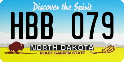 ND license plate HBB079