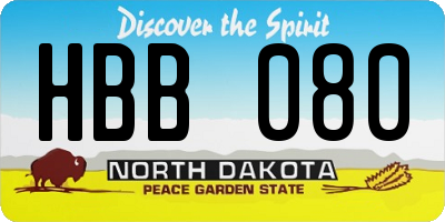 ND license plate HBB080