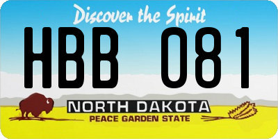 ND license plate HBB081