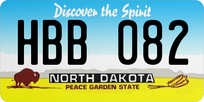 ND license plate HBB082