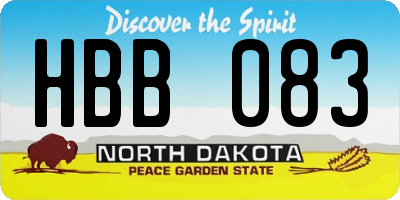 ND license plate HBB083