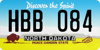 ND license plate HBB084