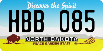 ND license plate HBB085