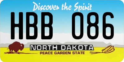 ND license plate HBB086