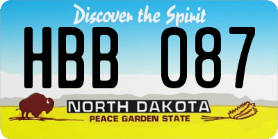 ND license plate HBB087