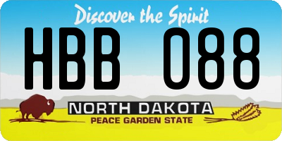 ND license plate HBB088