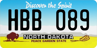 ND license plate HBB089