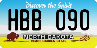 ND license plate HBB090