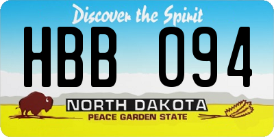 ND license plate HBB094