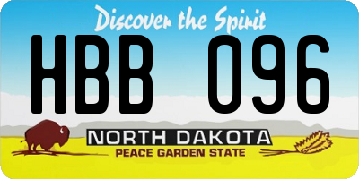 ND license plate HBB096