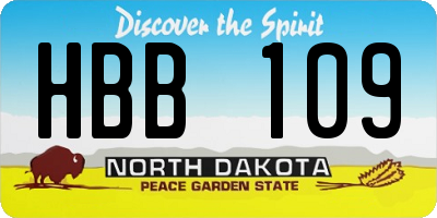 ND license plate HBB109