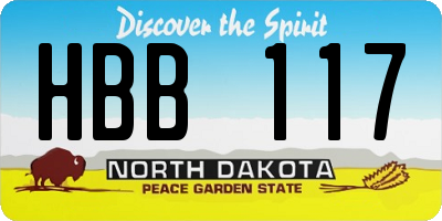 ND license plate HBB117