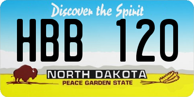 ND license plate HBB120