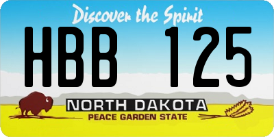 ND license plate HBB125