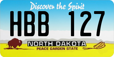 ND license plate HBB127