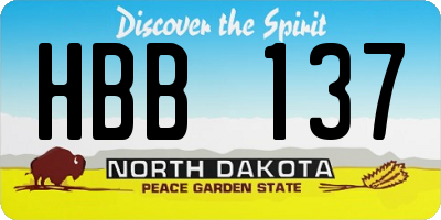 ND license plate HBB137