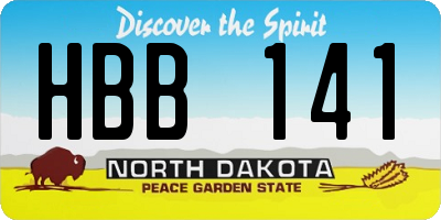 ND license plate HBB141