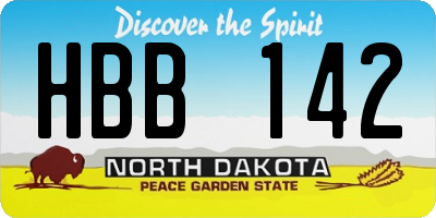 ND license plate HBB142