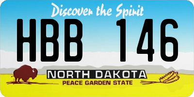 ND license plate HBB146