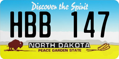 ND license plate HBB147