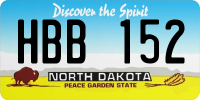 ND license plate HBB152