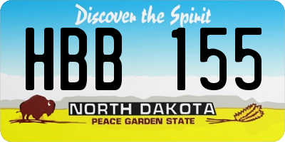 ND license plate HBB155