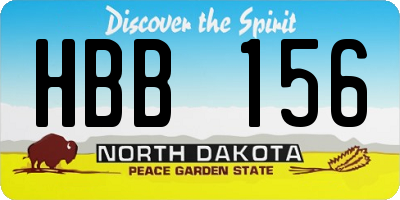 ND license plate HBB156