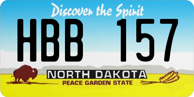 ND license plate HBB157