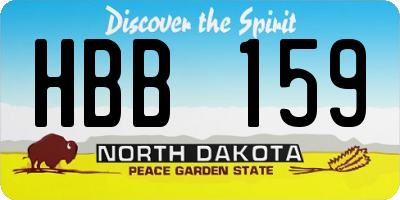 ND license plate HBB159