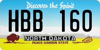 ND license plate HBB160