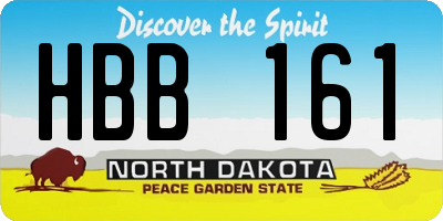 ND license plate HBB161