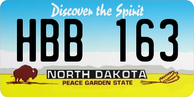 ND license plate HBB163