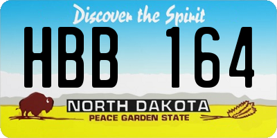 ND license plate HBB164