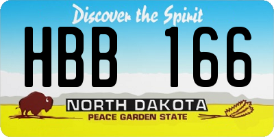 ND license plate HBB166