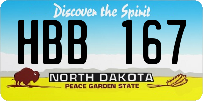 ND license plate HBB167