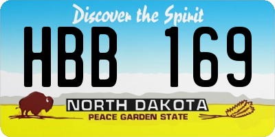 ND license plate HBB169