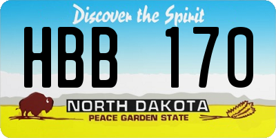 ND license plate HBB170