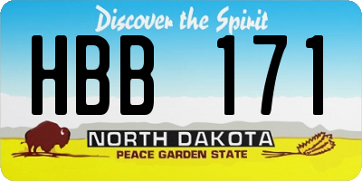 ND license plate HBB171