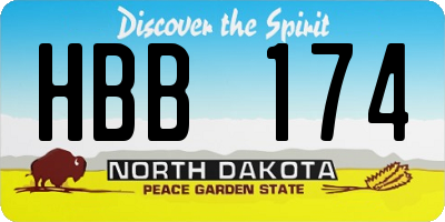 ND license plate HBB174