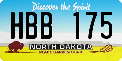 ND license plate HBB175