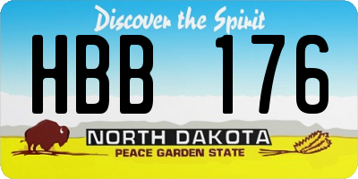 ND license plate HBB176