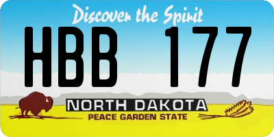 ND license plate HBB177