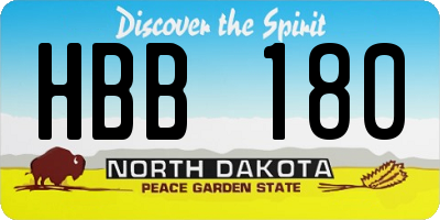 ND license plate HBB180