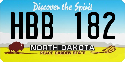 ND license plate HBB182