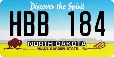 ND license plate HBB184