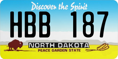 ND license plate HBB187