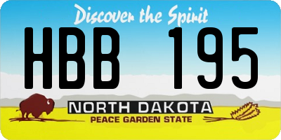 ND license plate HBB195