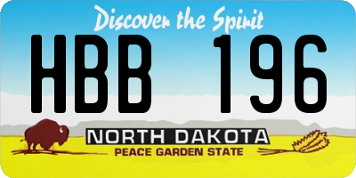 ND license plate HBB196